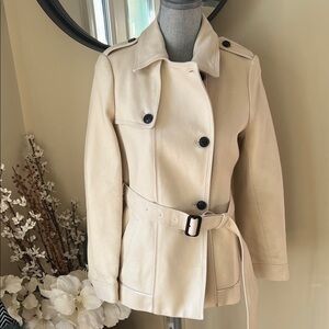 Banana Republic Cream Pea Coat.  Size Small